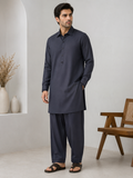 Blue stitched suit