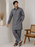 Grey stitched suit